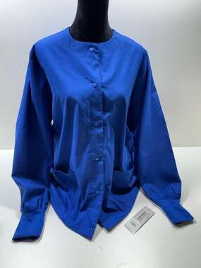 Butter Soft Stretch Women’s Long Sleeve Snap Front Scrub Jacket Sz L Medical